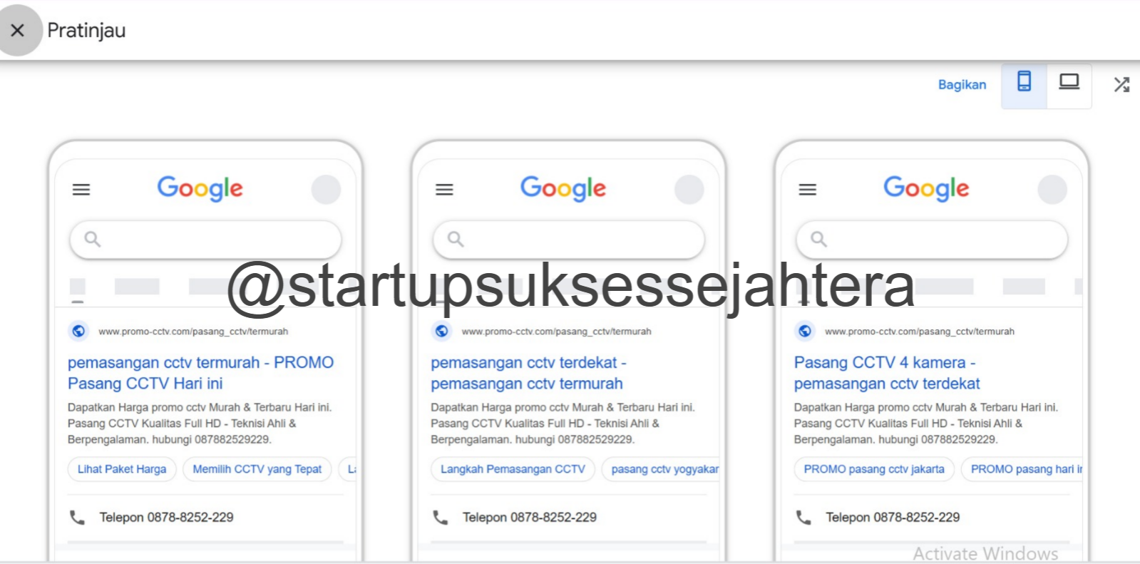porto startup sukses sejahtera (google ads)